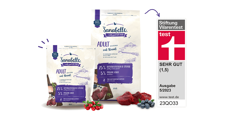 Sanabelle Adult mit Strauß von bosch Tiernahrung mit Qualitätsurteil „sehr gut (1,5)“